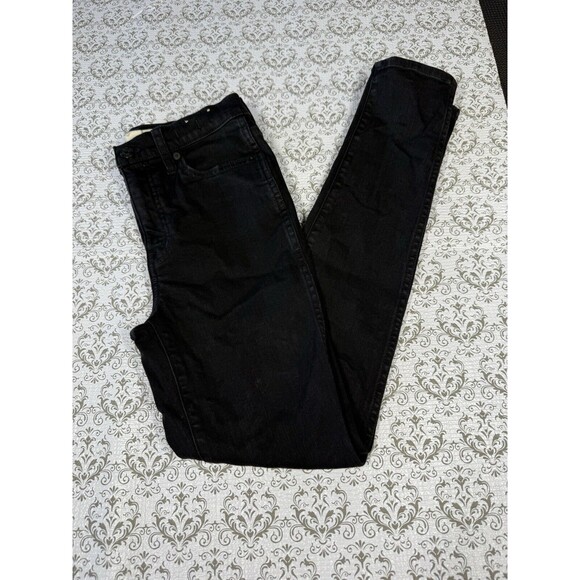 Madewell 10" High Rise‎ Skinny Jeans Womens 25 Black Denim Stretch - Picture 1 of 9
